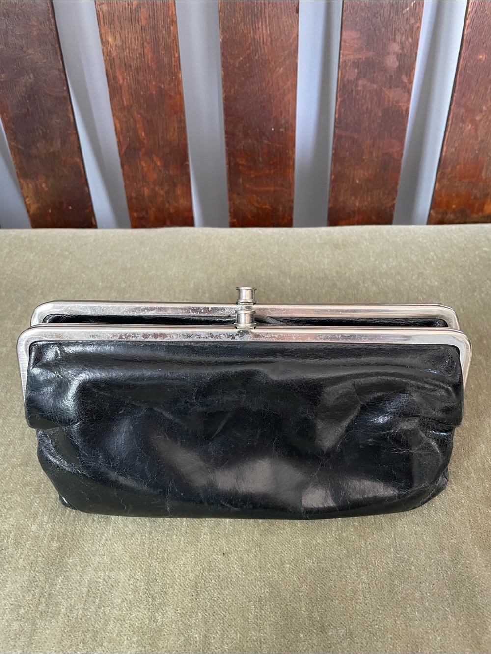 HOBO Lauren Leather Clutch Wallet Black Leather